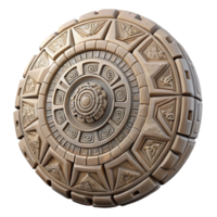 impressive vintage Aztec Calendar Stone Carved Detail Transparent Background high quality png