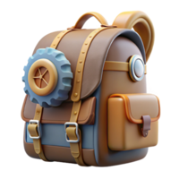 serene creative Backpack with Gear Side View Cutout Element high quality png