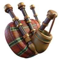 dramatic vintage Bagpipes Traditional Instrument Transparent Background high resolution png