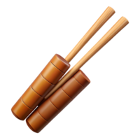 serene contemporary Bamboo Chopsticks Brown Angled View Transparent Background original png