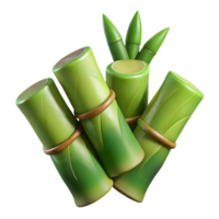 stunning contemporary Bamboo Shoot Fresh and Green Close Up Isolated 4K png
