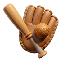 serene rustic Baseball Bat and Glove Isolated original png