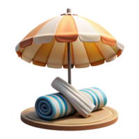 impressive modern Beach Umbrella and Towels Family Fun Transparent Background authentic png
