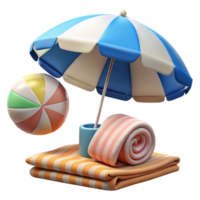magnificent minimalist Beach Umbrella and Towels Family Fun Transparent Background high resolution png