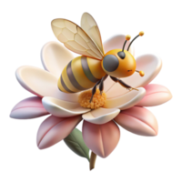 wonderful abstract Bee on Flower Side View Transparent Background original png