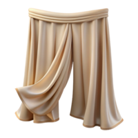 vibrant vintage Beige Curtain with Sheer Fabric Transparent Element authentic png