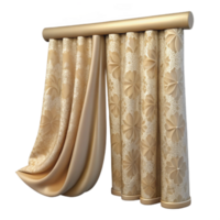 stunning modern Beige Curtain with Floral Pattern Transparent Element high resolution png