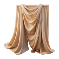 vibrant artistic Beige Curtain with Sheer Fabric Transparent Element high resolution png