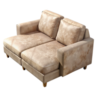 impressive classic Beige Sofa with Chaise Lounge Cutout on Transparent Background genuine png