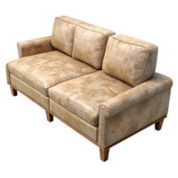 impressive modern Beige Sofa with Chaise Lounge Cutout on Transparent Background 4K png