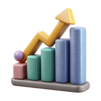 serene vintage Big Data Analytics Graph Upward Trend Isolated Element authentic png