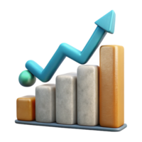 magnificent minimalist Big Data Analytics Graph Upward Trend Isolated Element detailed png