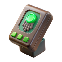 impressive abstract Biometric Hand Scanner Green Light Isolated Cutout high resolution png