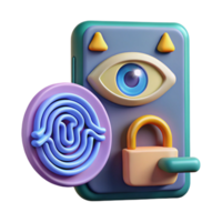 serene minimalist Biometric Identification System with Iris Scanning Transparent Element premium png
