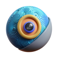 serene vintage Biometric Security System Scanning Iris Isolated Element exclusive png