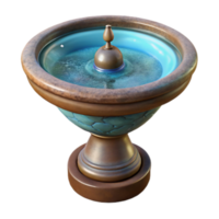 elegant abstract Bird Bath with Water Isolated on Transparent Background original png