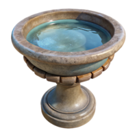 wonderful minimalist Bird Bath with Water Isolated on Transparent Background 4K png