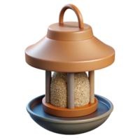 magnificent rustic Bird Feeder with Seeds Isolated on Transparent Background premium png