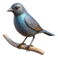 serene modern Bird Perched on Branch Silhouette Isolated Element Transparent Background authentic png