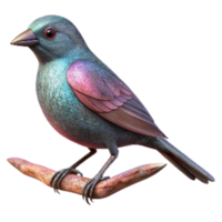 dramatic abstract Bird Perched on Branch Silhouette Isolated Element Transparent Background high resolution png