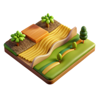 beautiful rustic Birdseye View of Farmland Crops and Fields Transparent Background authentic png