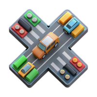 stunning abstract Birdseye View of Traffic Intersection at Rush Hour Transparent Background professional png