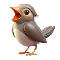 beautiful rustic Bird with Open Beak Singing Isolated on Transparent Background exclusive png