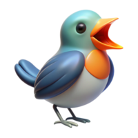 magnificent abstract Bird with Open Beak Singing Isolated on Transparent Background genuine png