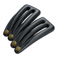 serene minimalist Black Hair Clips Set Isolated on Transparent Background high resolution png