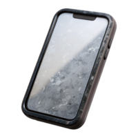 impressive creative Black Smartphone with White Screen Cutout authentic png
