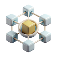 serene artistic Blockchain Network Diagram with Nodes and Connections Transparent 4K png
