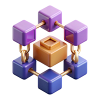 elegant minimalist Blockchain Technology Diagram with Blocks and Chains Cutout professional png
