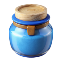 elegant abstract Blue Bath Salts Jar with Wooden Lid Cutout authentic png