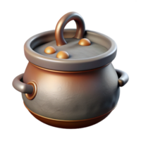 serene modern Boiling Pot Side View Isolated Element premium png