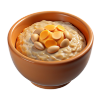 serene abstract Bowl of Oatmeal Top View Warm Lighting Cutout exclusive png