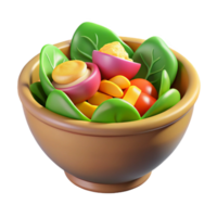 beautiful artistic Bowl of Salad Isolated with Vibrant Colors detailed png
