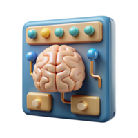 elegant rustic Brain Computer Interface Diagram Isolated Transparent Background 4K png