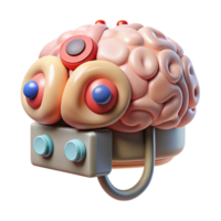 vibrant rustic Brain Computer Interface with Neural Network Transparent Element professional png