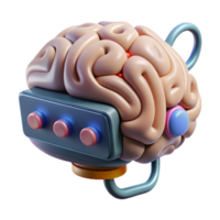 serene vintage Brain Computer Interface with Neural Network Transparent Element premium png