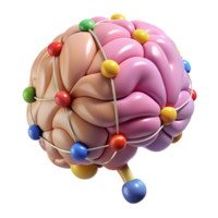 magnificent rustic Brain with Colorful Connections Isolated authentic png