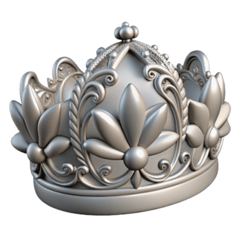 dramatisch klassisch Braut- Krone Silber Blumen- Design isoliert ausgeschnitten Original- png