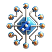 serene modern Bright Circuitry Lines Connecting Nodes Isolated Element professional png