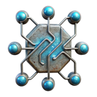 serene contemporary Bright Circuitry Lines Connecting Nodes Isolated Element 4K png