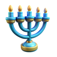 beautiful minimalist Brightly Lit Hanukkah Menorah Transparent Background 4K png