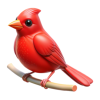 stunning traditional Bright Red Bird on Branch Transparent Background high quality png