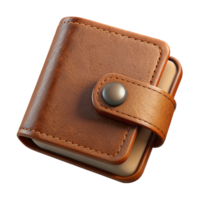 impressive artistic Brown Leather Wallet Front View Transparent Background authentic png