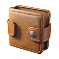 extraordinary artistic Brown Leather Wallet Front View Transparent Background authentic png