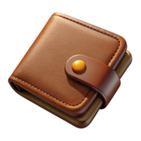 extraordinary traditional Brown Leather Wallet Top View Isolated Element authentic png