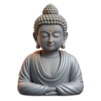 dramatic rustic Buddha Statue Serene Expression Grey Isolated Element exclusive png