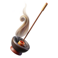 vibrant traditional Burning Incense Stick with Smoke Transparent Background high resolution png